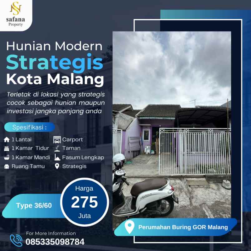 dijual rumah buring kedungkandang