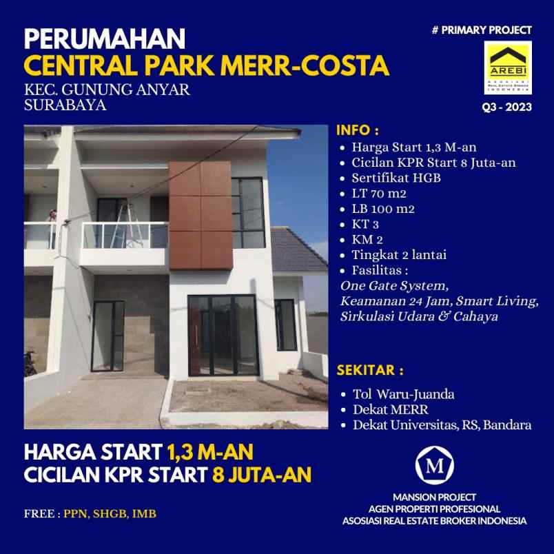 dijual rumah central park surabaya