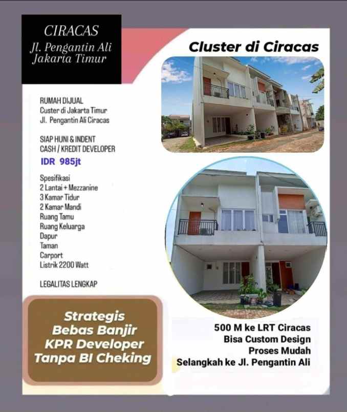 dijual rumah ciracas jakarta timur jakarta