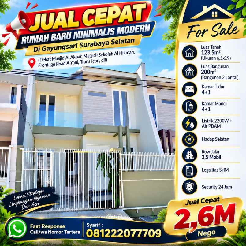 dijual rumah gayungsari