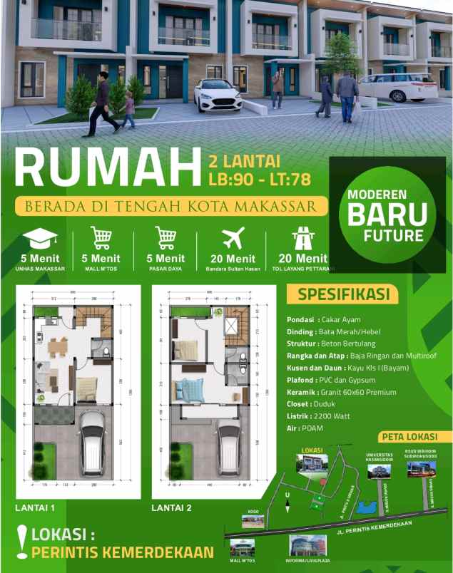 dijual rumah jalan perintis kemerdekaan