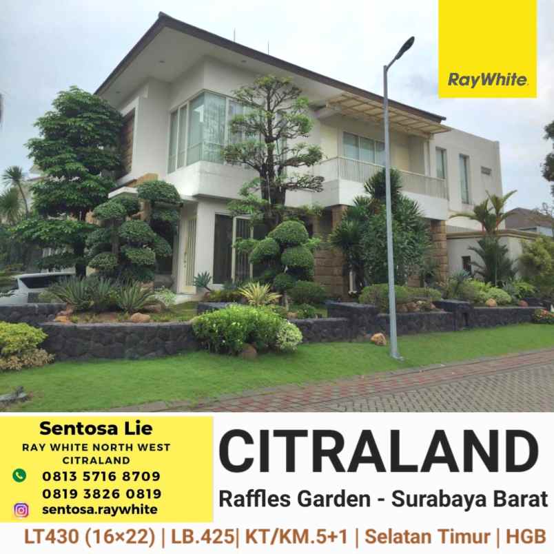 dijual rumah jalan raffles garden