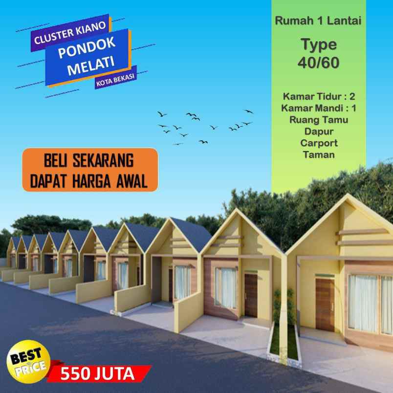 dijual rumah jati murni pondok melati