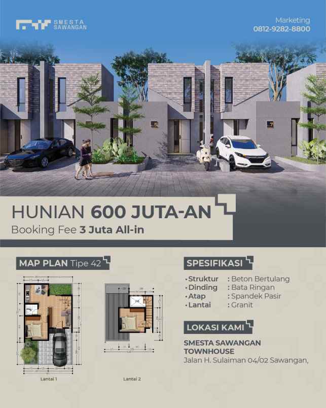 dijual rumah jl h sulaiman bedahan