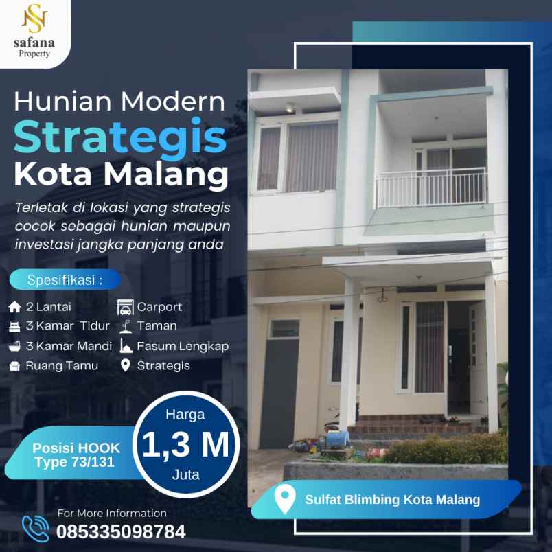 dijual rumah lokasi sulfat malang