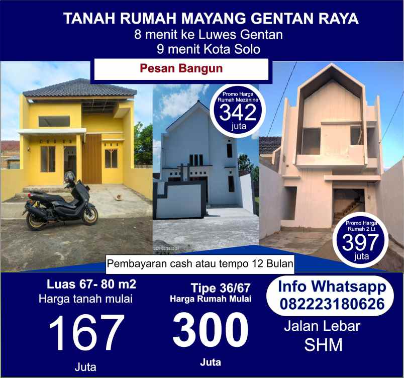 dijual rumah mayang gatak sukoharjo