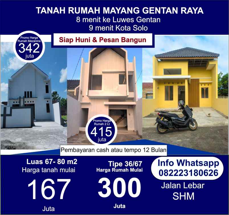 dijual rumah mayang gatak sukoharjo