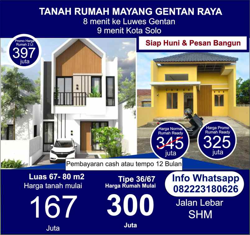 dijual rumah mayang gatak sukoharjo