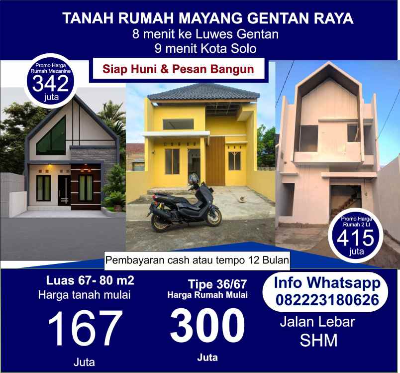 dijual rumah mayang gatak sukoharjo