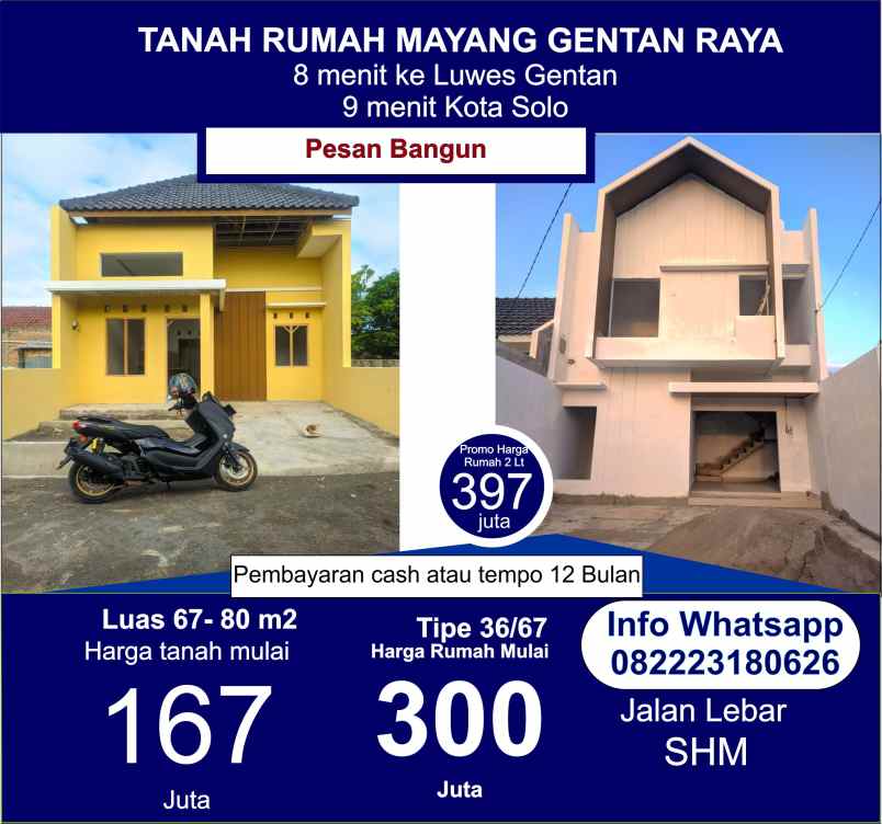 dijual rumah mayang gatak sukoharjo