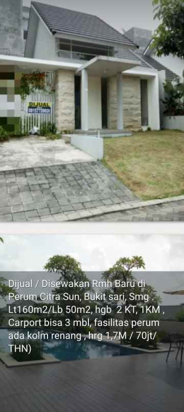 dijual rumah perum citra sun garden