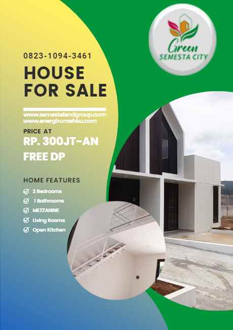 dijual rumah perumahan green semesta city