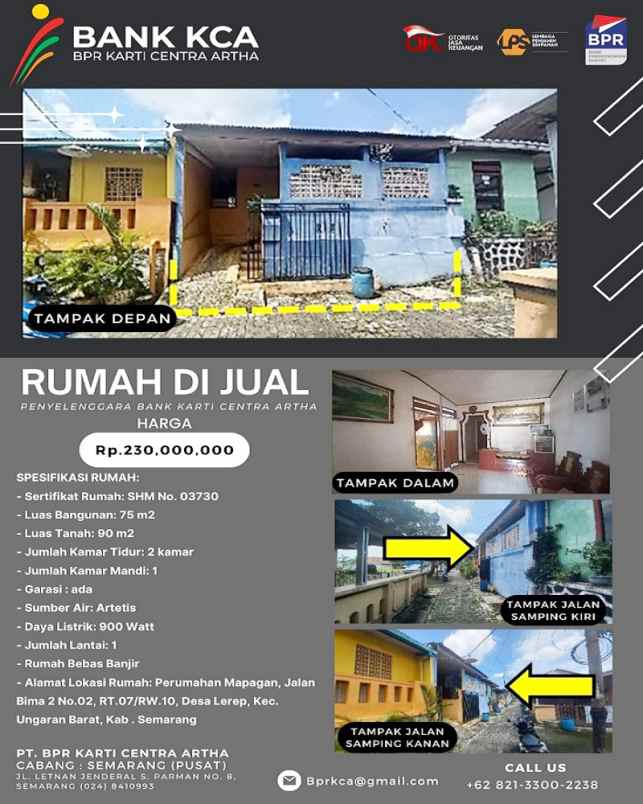 dijual rumah perumahan mapagan pratama