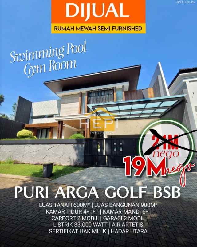 dijual rumah puri arga golf