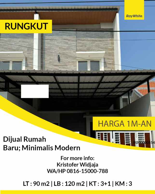 dijual rumah rungkut asri utara