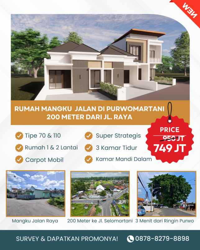 dijual rumah sanggrahan purwomartani