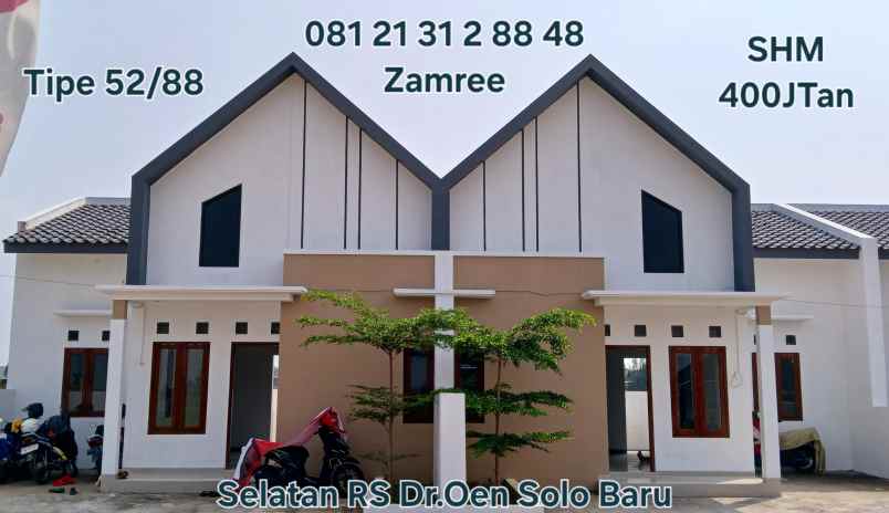 dijual rumah scandinavian selatan rs dr oen solo baru