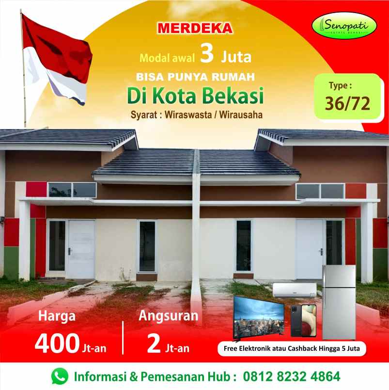 dijual rumah senopati estate 1 di bekasi kota