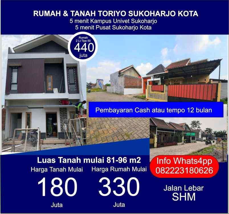 dijual rumah toriyo sukoharjo kota