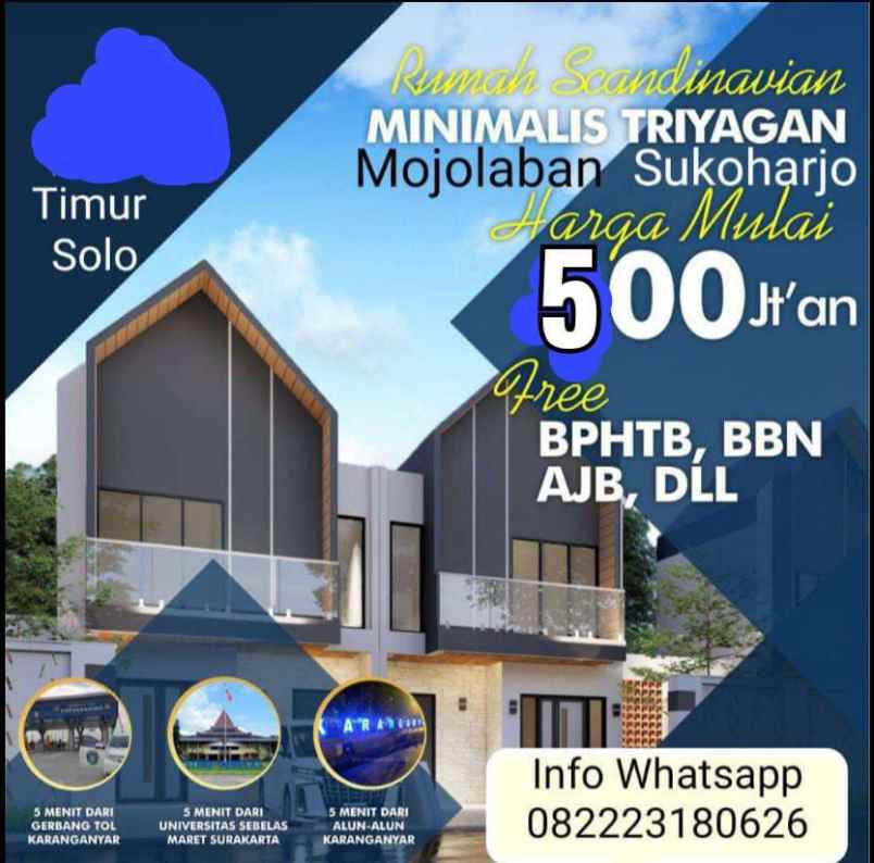 dijual rumah triyagan mojolaban sukoharjo