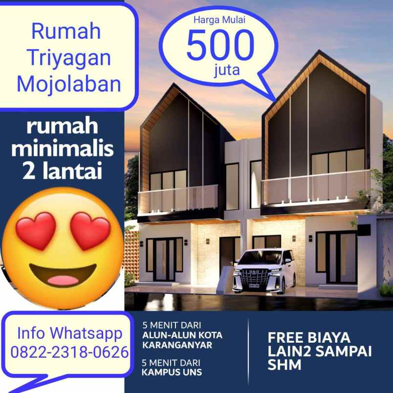 dijual rumah triyagan mojolaban sukoharjo