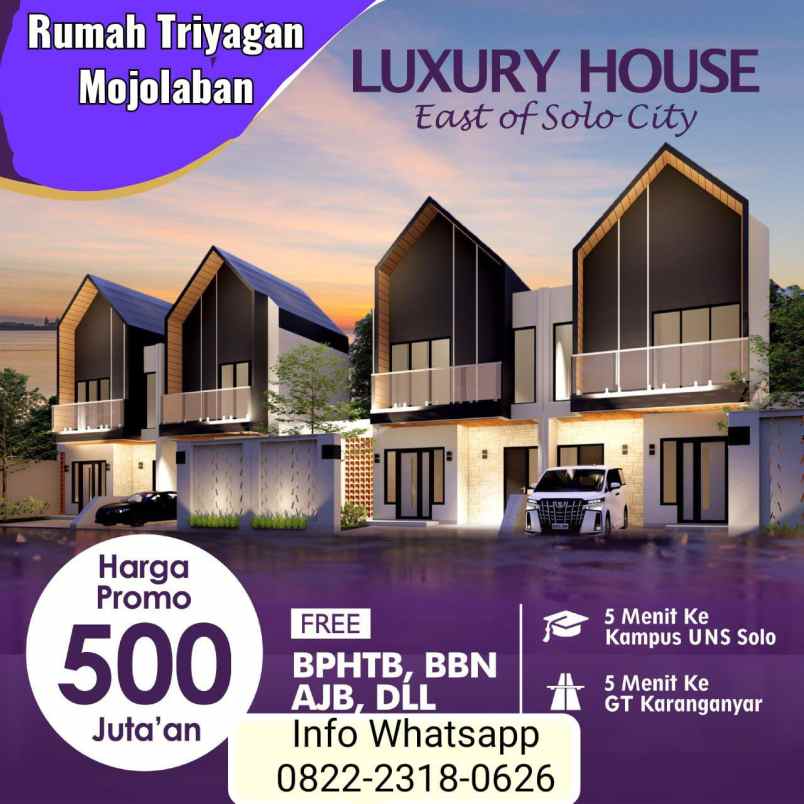 dijual rumah triyagan mojolaban sukoharjo