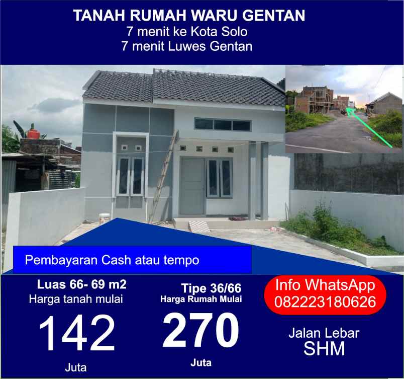 dijual rumah waru baki sukoharjo dekat solo