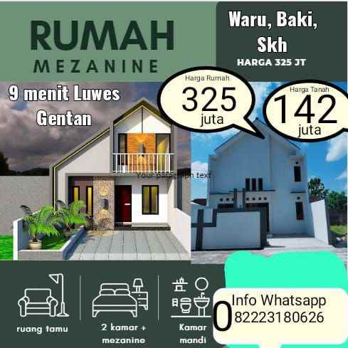 dijual rumah waru baki sukoharjo dekat solo