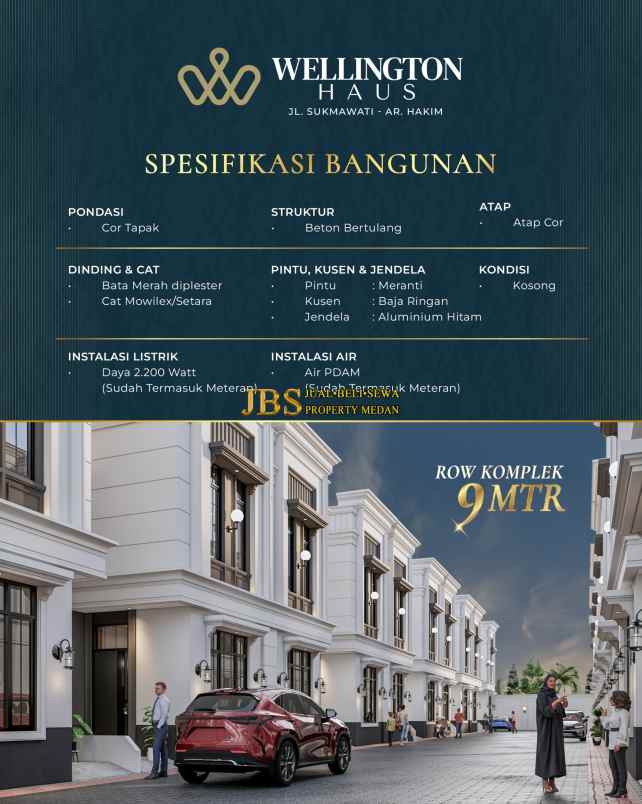 dijual rumah wellington haus jalan