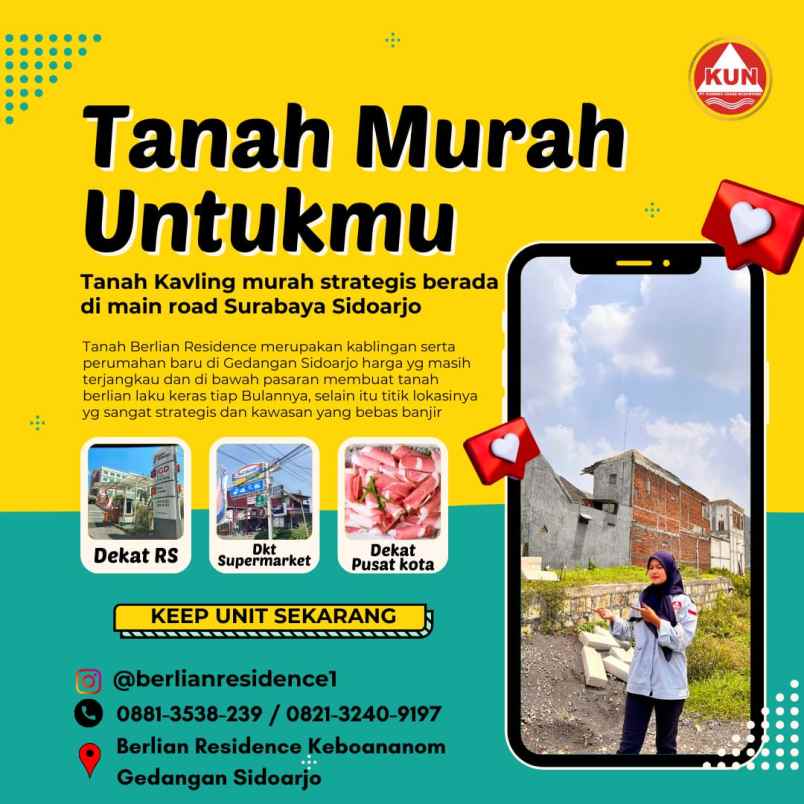 dijual tanah berlian residence