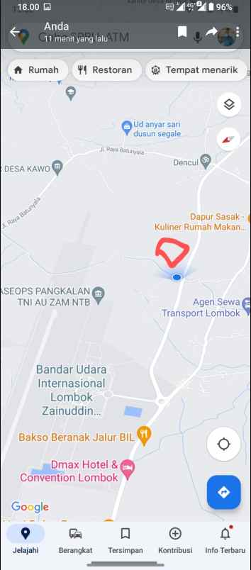 dijual tanah dekat bandara int lombok