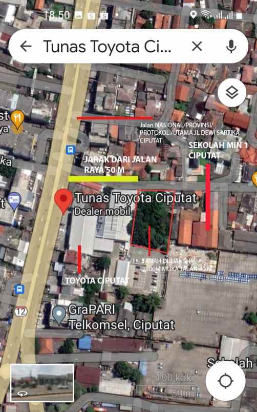 dijual tanah diciputat super strategis