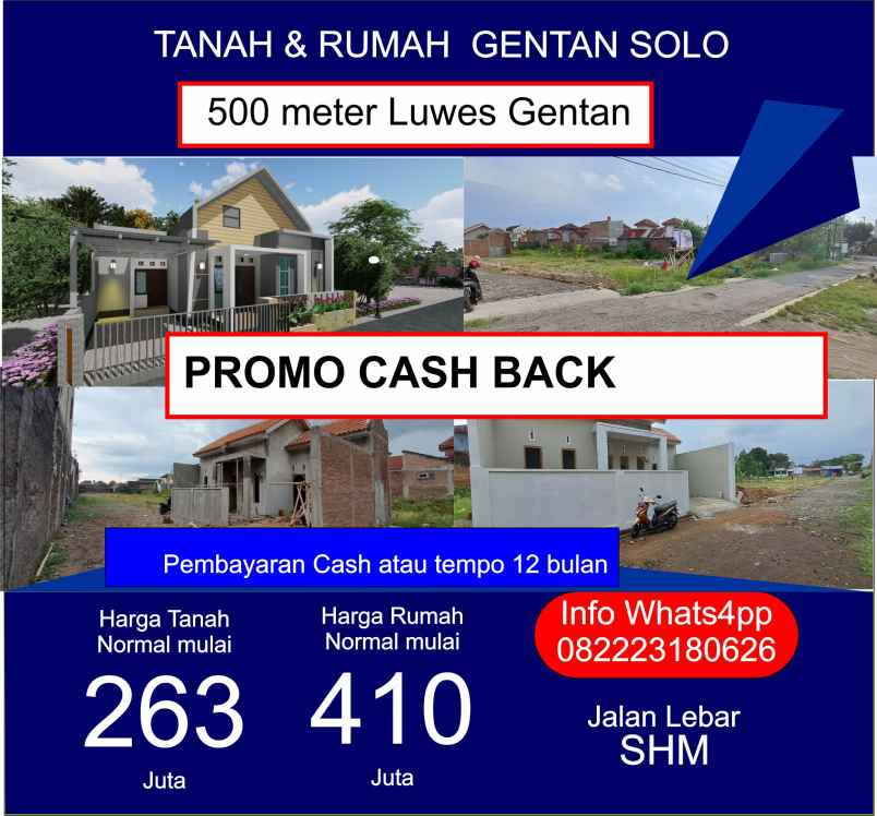 dijual tanah gentan baki sukoharjo solo