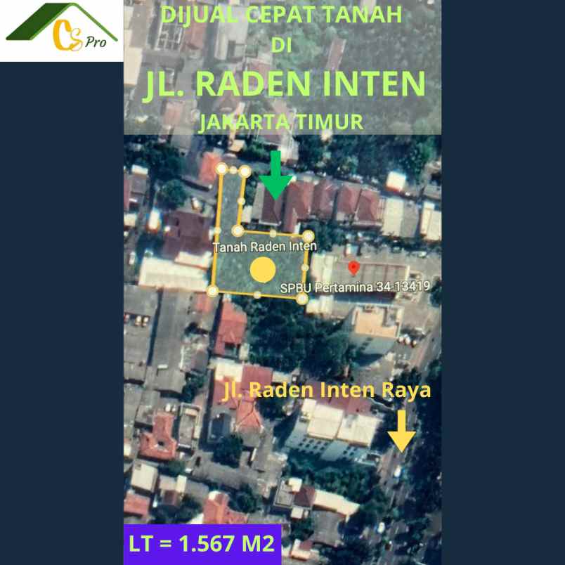 dijual tanah jalan raden inten