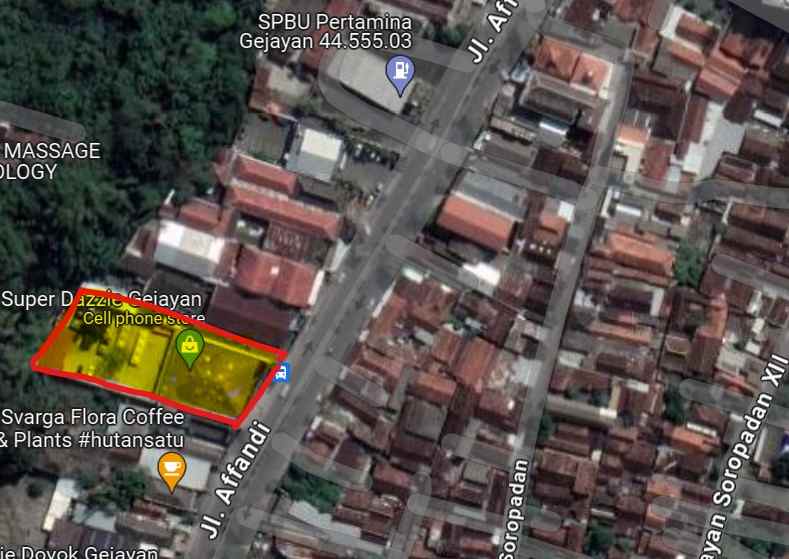 dijual tanah jl affandi no 20 soropadan