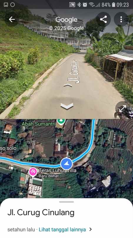dijual tanah jl curug cinulang