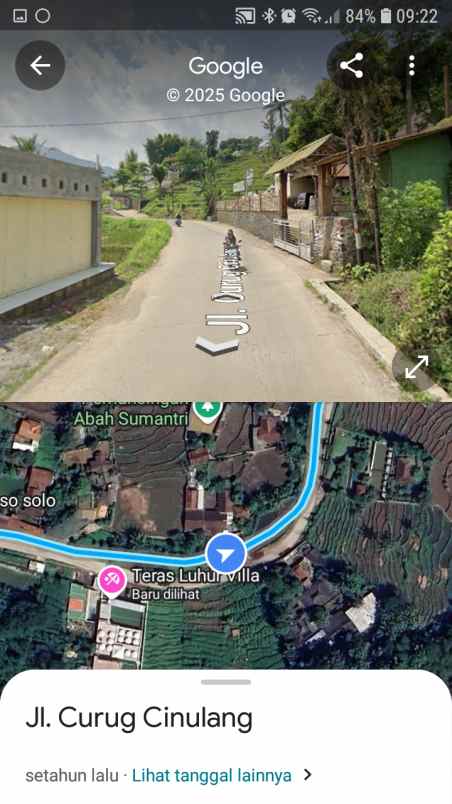 dijual tanah jl curug cinulang