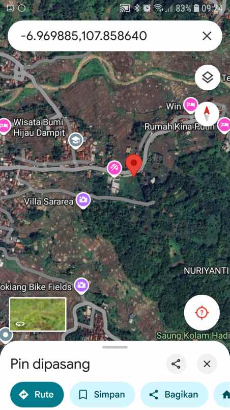 dijual tanah jl curug cinulang