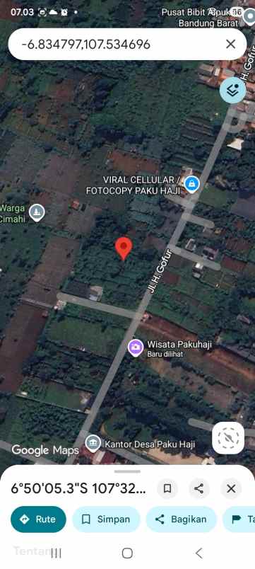 dijual tanah jl h gofur
