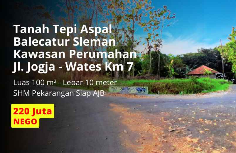 dijual tanah jl jogja wates balecatur