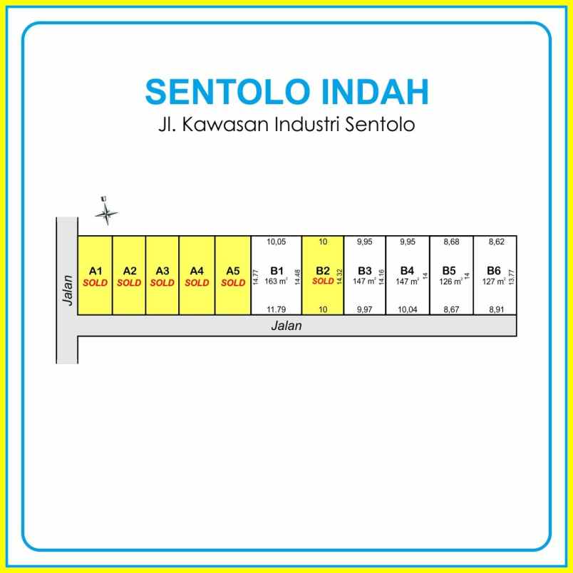 dijual tanah jl kawasan industri sentolo