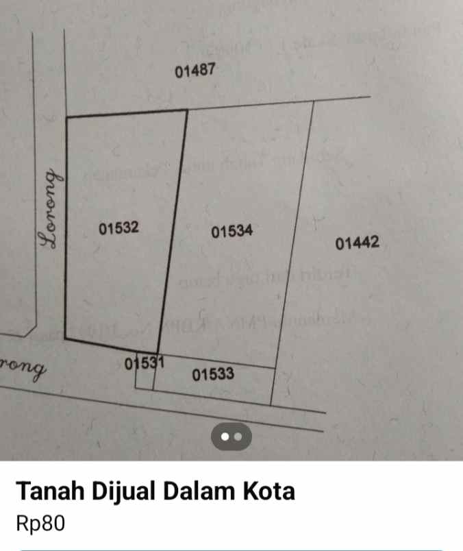 dijual tanah jl mangga gang margorukun