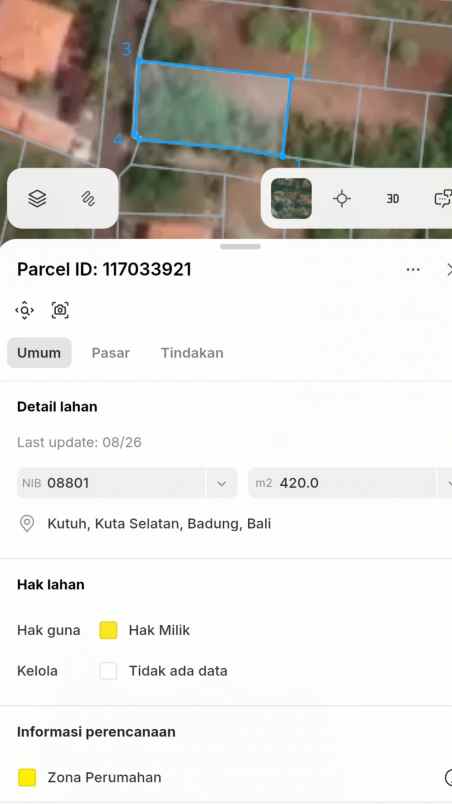 dijual tanah jl mundeh i