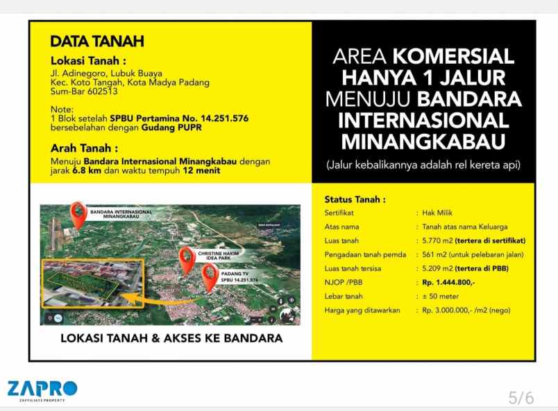 dijual tanah jl raya adinegoro kota