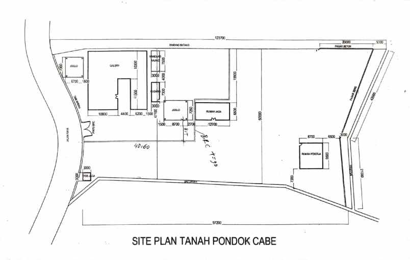 dijual tanah jl raya pondok cabe