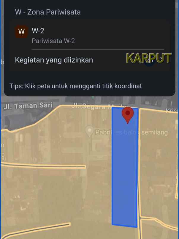 dijual tanah jl segara madu