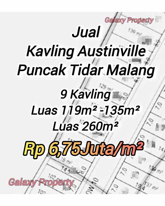 dijual tanah kavling austinville puncak tidar malang