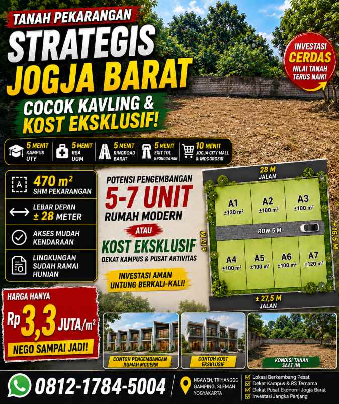 dijual tanah ngawen trihanggo gamping