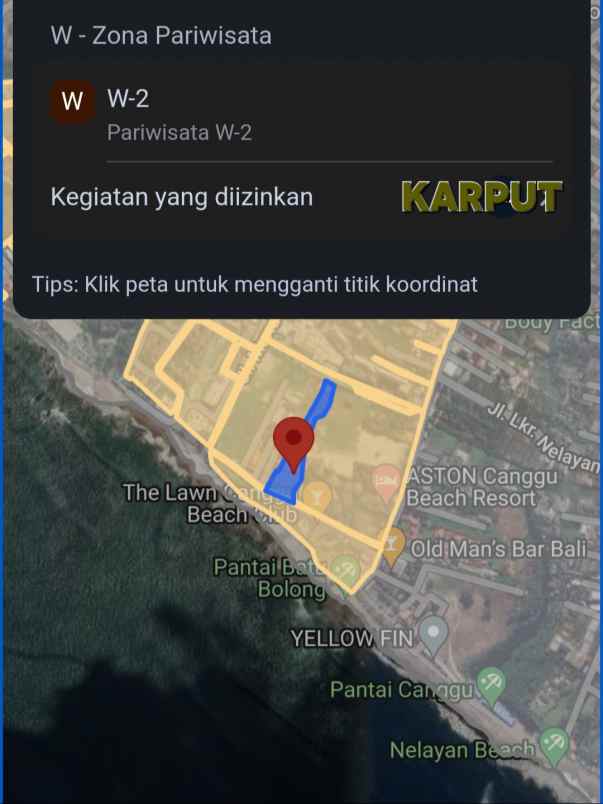 dijual tanah pantai batu bolong
