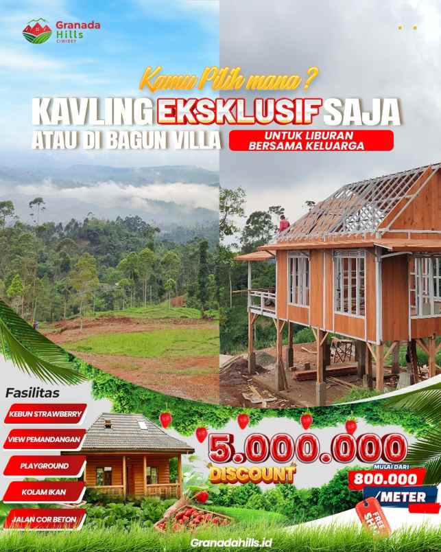 dijual tanah panyocokan ciwidey bandung